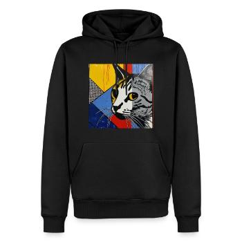 Katze, katzenmotiv - Männer Premium Bio Hoodie - Schwarz - Vorne - Nico (187cm)