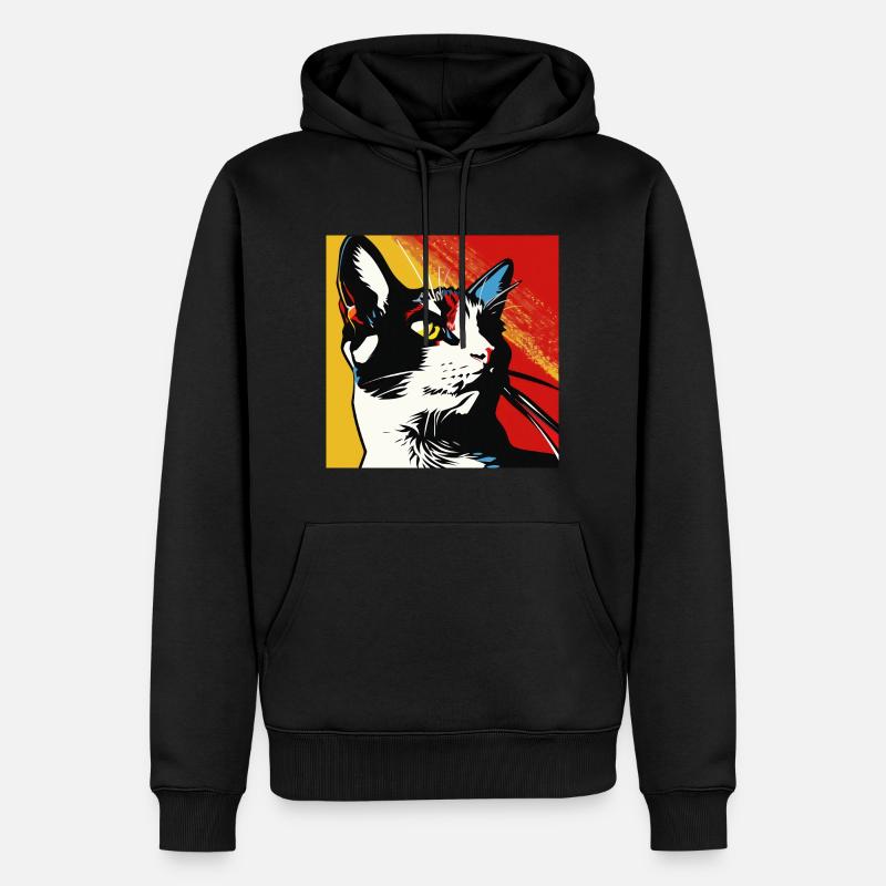 Chat, Motif De Chat - Sweat à capuche Premium bio Homme - noir