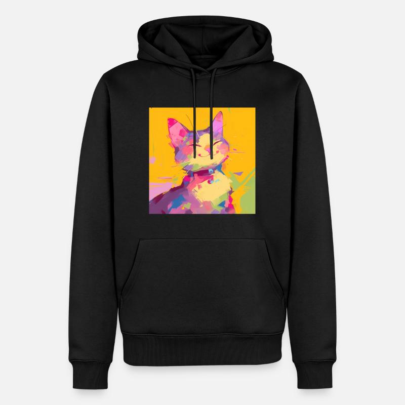 Chat, Motif De Chat - Sweat à capuche Premium bio Homme - noir