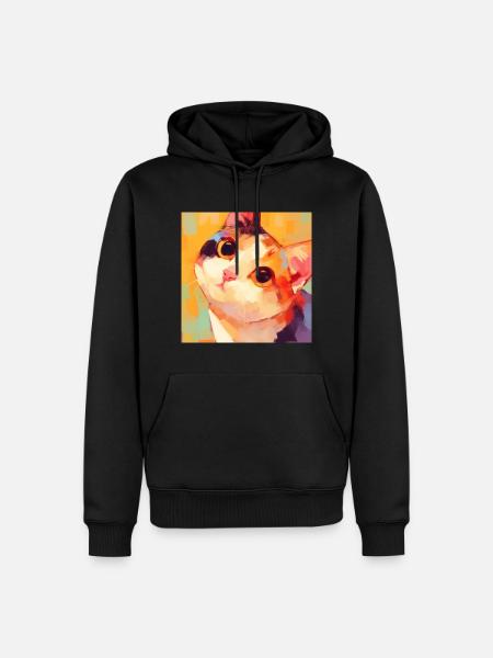 Chat, Motif De Chat - Sweat à capuche Premium bio Homme - noir