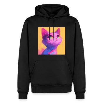 Katze, katzenmotiv - Männer Premium Bio Hoodie - Schwarz - Vorne - Nico (187cm)