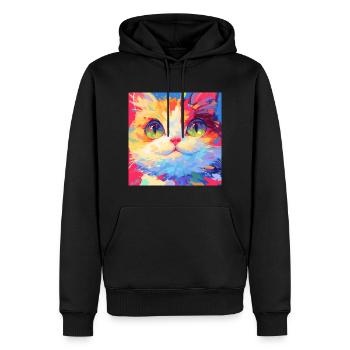 Katze, katzenmotiv - Männer Premium Bio Hoodie - Schwarz - Vorne - Nico (187cm)