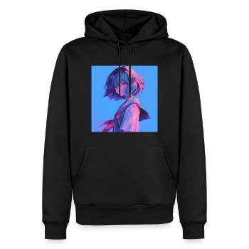 anime, schulmädchen, waifu, japan - Männer Premium Bio Hoodie - Schwarz - Vorne - Nico (187cm)