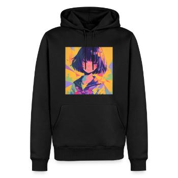 Anime, Schoolgirl, Waifu, Japan - Men’s Premium Organic Hoodie - black - Front - Nico (187cm)