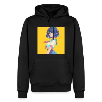 anime, schulmädchen, waifu, japan - Männer Premium Bio Hoodie - Schwarz - Vorne - Nico (187cm)