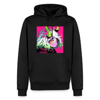 Anime, Fille Démon, Waifu, Japon - Sweat à capuche Premium bio Homme - noir - Devant - Nico (187cm)