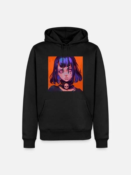anime gothic, waifu, japan - Männer Premium Bio Hoodie - Schwarz