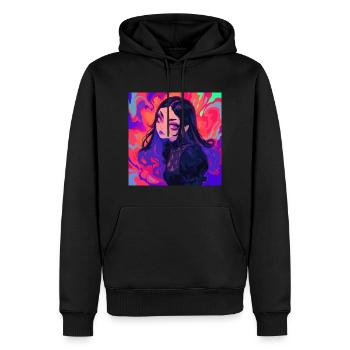 anime, gothic girl, waifu, japan - Männer Premium Bio Hoodie - Schwarz - Vorne - Nico (187cm)
