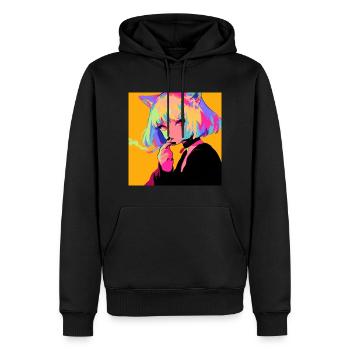 Anime, Cat Girl, Waifu, Japan - Men’s Premium Organic Hoodie - black - Front - Nico (187cm)
