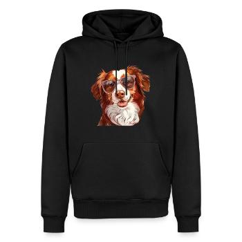 Epagneul Breton, Brittany dog, hund, Sonnenbrille, - Männer Premium Bio Hoodie - Schwarz - Vorne - Nico (187cm)