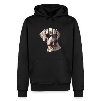 Weimaraner, Hund, Sonnenbrille, Sommer - Männer Premium Bio Hoodie - Schwarz - Vorne - Nico (187cm)