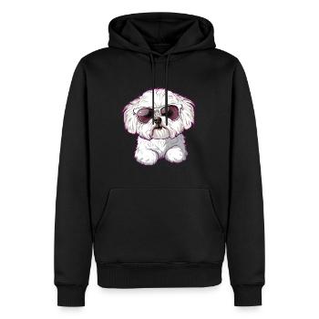 Bichon Frisé, Bichon Frise, Hund, Sonnenbrille - Männer Premium Bio Hoodie - Schwarz - Vorne - Nico (187cm)