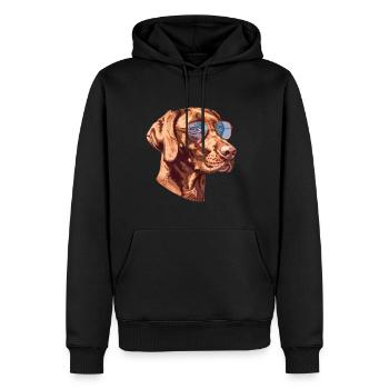 Short-haired Hungarian Pointing Dog, Vizsla - Men’s Premium Organic Hoodie - black - Front - Nico (187cm)
