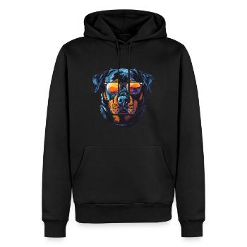 Chien Rottweiler - Sweat à capuche Premium bio Homme - noir - Devant - Nico (187cm)
