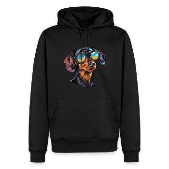 Dackel Sommer Sonnenbrille - Männer Premium Bio Hoodie - Schwarz - Vorne - Nico (187cm)