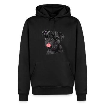 Cane Corso Italiano, Dog, Sunglasses, Summer - Men’s Premium Organic Hoodie - black - Front - Nico (187cm)