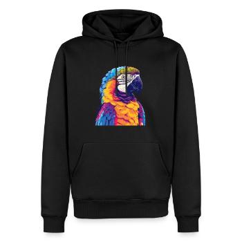 Papagei, vogel, tropisch, Sommer, geschenk - Männer Premium Bio Hoodie - Schwarz - Vorne - Nico (187cm)