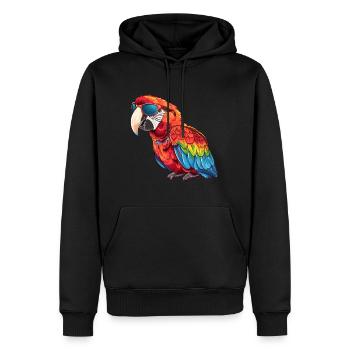 Papagei, vogel, tropisch, Sonnenbrille, Sommer - Männer Premium Bio Hoodie - Schwarz - Vorne - Nico (187cm)