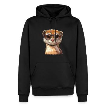 Mungo, Mangusten, Sonnenbrille, Sommer, geschenk - Männer Premium Bio Hoodie - Schwarz - Vorne - Nico (187cm)