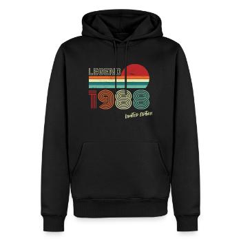 Legend 1988 Birthday Shirt Gift Anniversary - Men’s Premium Organic Hoodie - black - Front - Nico (187cm)