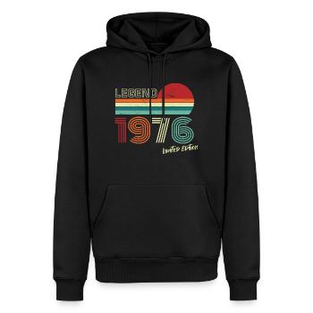 Legend 1976 Birthday Shirt Gift Anniversary - Men’s Premium Organic Hoodie - black - Front - Nico (187cm)