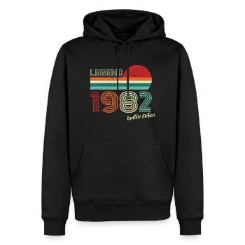 Legend 1982 Birthday Shirt Gift Anniversary - Men’s Premium Organic Hoodie - black - Front - Nico (187cm)