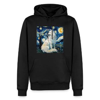 Samojede, Samoyed, Hund, geschenk, hundeliebhaber - Männer Premium Bio Hoodie - Schwarz - Vorne - Nico (187cm)