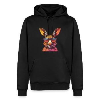 Lunettes de soleil kangourou drôle - Sweat à capuche Premium bio Homme - noir - Devant - Nico (187cm)