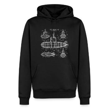Patent für U-Boot-Blaupause - Männer Premium Bio Hoodie - Schwarz - Vorne - Nico (187cm)
