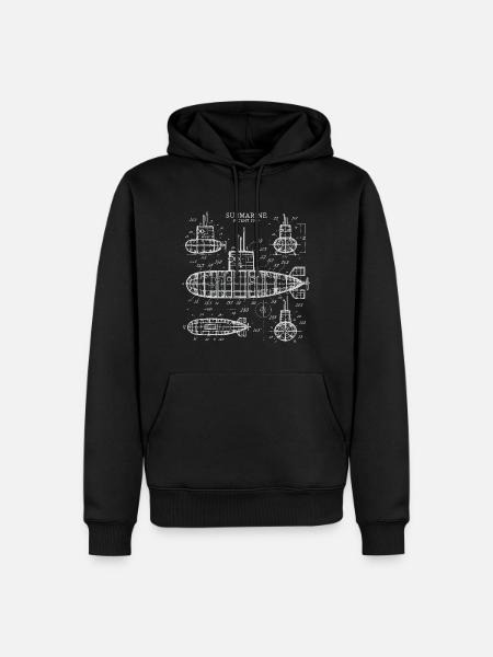 Patent für U-Boot-Blaupause - Männer Premium Bio Hoodie - Schwarz