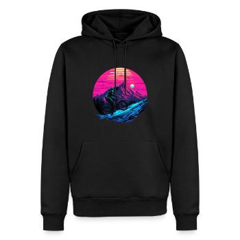 Vélo de montagne Vélo rétro Montagnes - Sweat à capuche Premium bio Homme - noir - Devant - Nico (187cm)