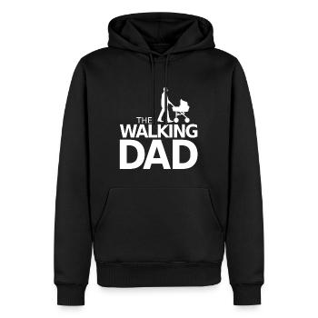 The walking dad - Sweat à capuche Premium bio Homme - noir - Devant - Nico (187cm)