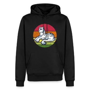 Schneeleopard - Männer Premium Bio Hoodie - Schwarz - Vorne - Nico (187cm)