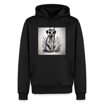 Suricate de bébé - Sweat à capuche Premium bio Homme - noir - Devant - Nico (187cm)