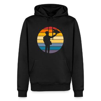 Falknerei Ornithologie Geschenk - Männer Premium Bio Hoodie - Schwarz - Vorne - Nico (187cm)