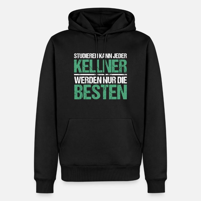 Studieren kann jeder - Kellner Edition - Männer Premium Bio Hoodie - Schwarz
