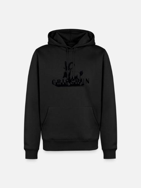 Grischun Steinbock Snowboard - Männer Premium Bio Hoodie - Schwarz