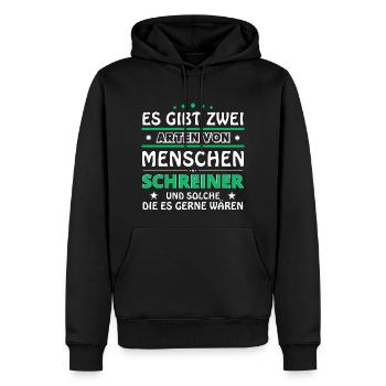 Es gibt zwei Arten von Menschen - Schreiner - Männer Premium Bio Hoodie - Schwarz - Vorne - Nico (187cm)