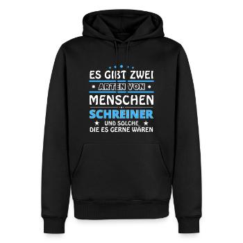 Es gibt zwei Arten von Menschen - Schreiner - Männer Premium Bio Hoodie - Schwarz - Vorne - Nico (187cm)