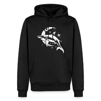 Hai Mond Sterne - Männer Premium Bio Hoodie - Schwarz - Vorne - Nico (187cm)
