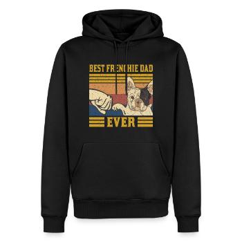 BEST FRENCHIE DAD EVER - Männer Premium Bio Hoodie - Schwarz - Vorne - Nico (187cm)