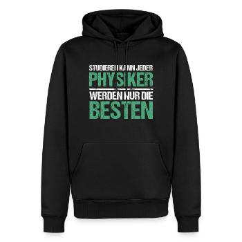 Anyone can study - Physiker Edition - Men’s Premium Organic Hoodie - black - Front - Nico (187cm)