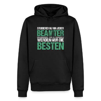 Tout le monde peut étudier - Édition de la fonction publique - Sweat à capuche Premium bio Homme - noir - Devant - Nico (187cm)