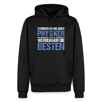 Anyone can study - Physiker Edition - Men’s Premium Organic Hoodie - black - Front - Nico (187cm)