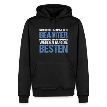Tout le monde peut étudier - édition fonctionnaire - Sweat à capuche Premium bio Homme - noir - Devant - Nico (187cm)