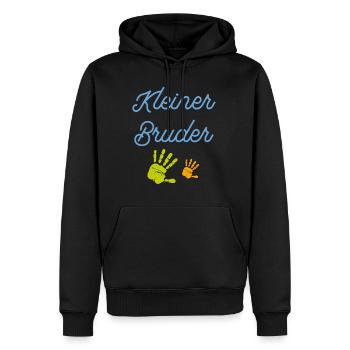 Kleiner Bruder T-Shirt - Männer Premium Bio Hoodie - Schwarz - Vorne - Nico (187cm)