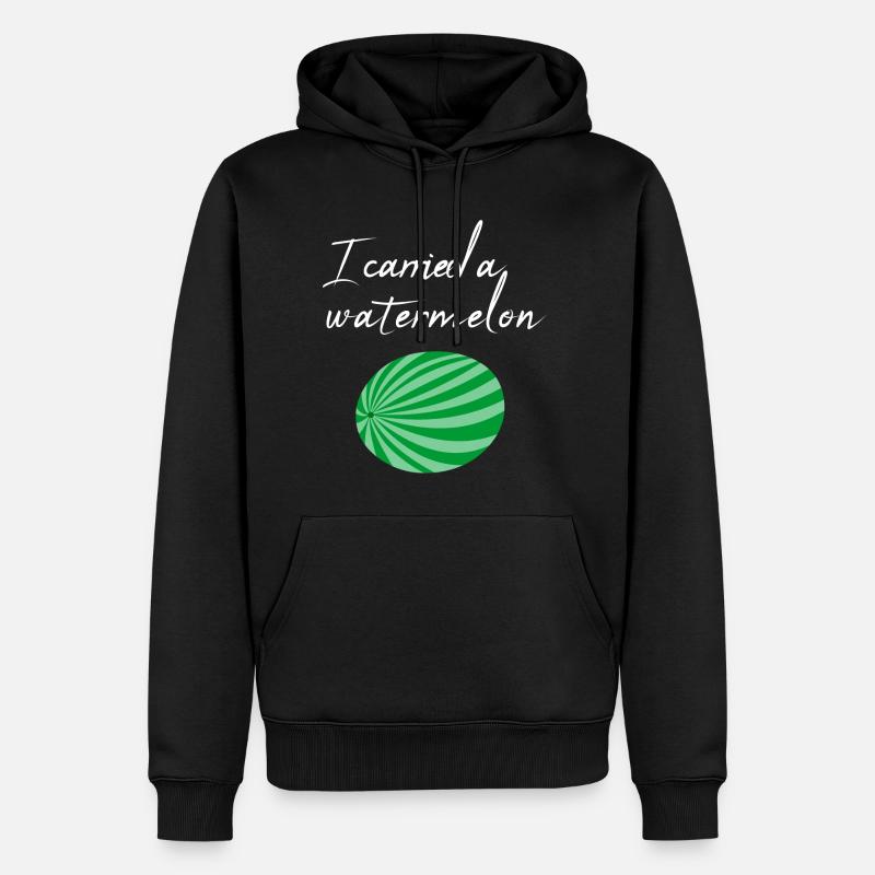 Je portais une pastèque / cadeau - Sweat à capuche Premium bio Homme - noir