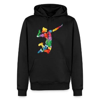 Volleyball Sport Lover Joueur de volleyball abstrait - Sweat à capuche Premium bio Homme - noir - Devant - Nico (187cm)