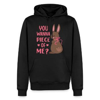 Du willst Piece of Me Ostertag Chocolate Rabbit - Männer Premium Bio Hoodie - Schwarz - Vorne - Nico (187cm)