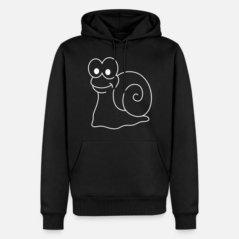 Schnecke Comic Tier - Männer Premium Bio Hoodie - Schwarz